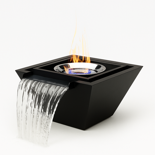 Obsidian Works Onyx Fall 30" Fire & Water Fountain